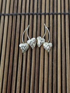 14k Yellow Gold Heart Stud Earrings (Vintage)